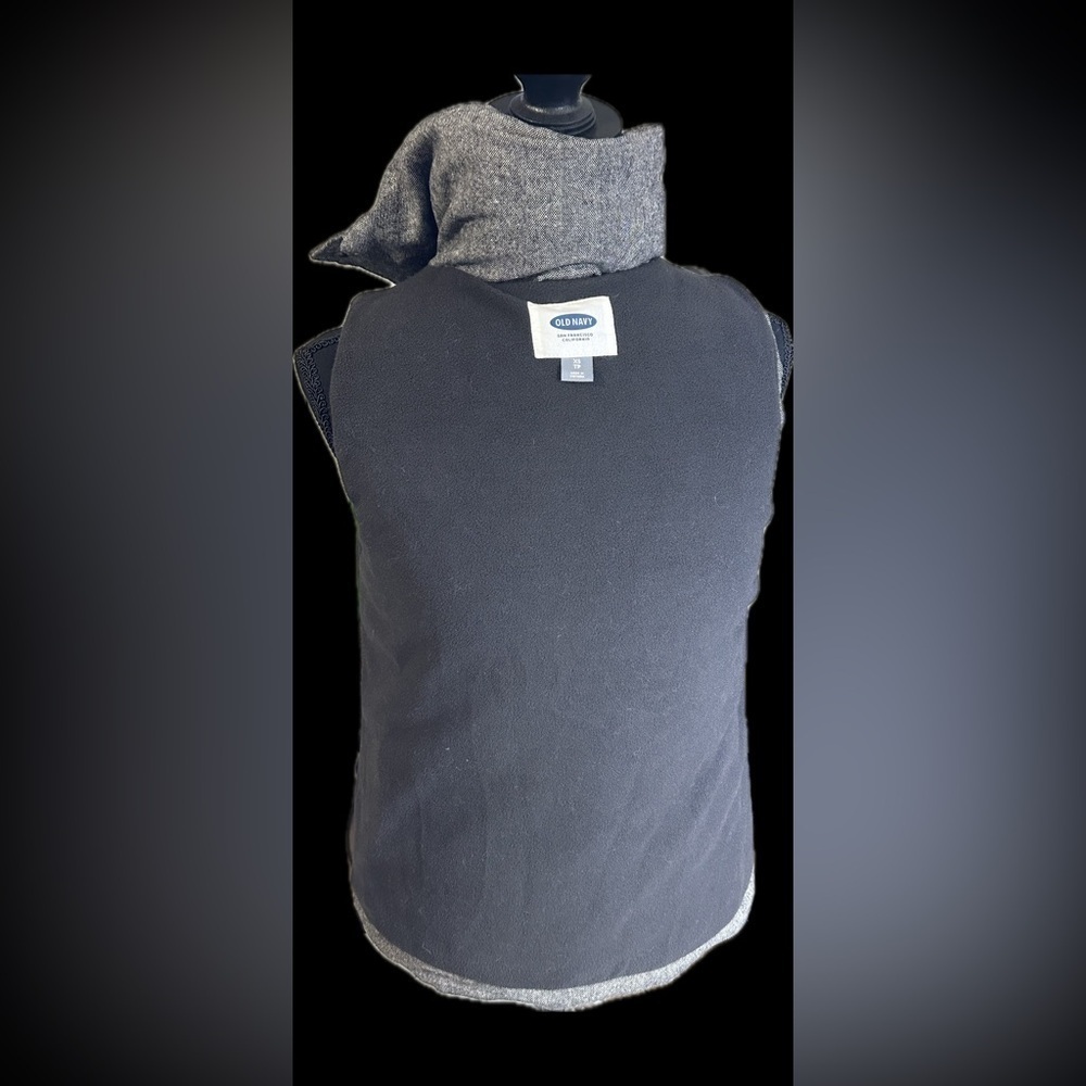 Old Navy Women's Gray Wool Blend Tweed Zip-Up Sleeveless Puffer Vest Siz… - Picture 5 of 7